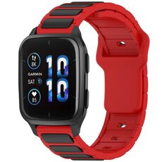 Per Garmin Watch 20mm Cinturino in silicone bicolore a forma di I (rosso + nero)