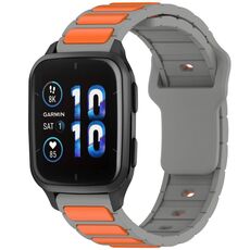 Per Garmin Watch 20mm cinturino in silicone bicolore a forma di I (grigio + arancione)