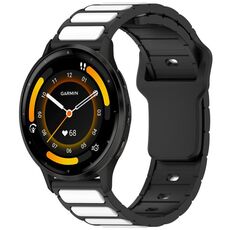 Per Garmin Watch 22mm Cinturino in silicone bicolore a forma di I (nero + bianco)