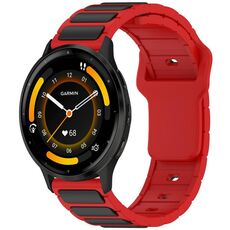 Per Garmin Watch 22mm Cinturino in silicone bicolore a forma di I (rosso + nero)