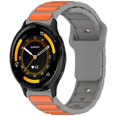 Per Garmin Watch 22mm Cinturino in silicone bicolore a forma di I (grigio + arancione)
