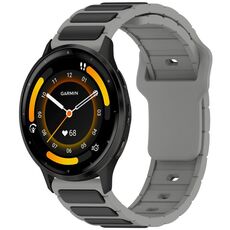 Per Garmin Watch 22mm Cinturino in silicone bicolore a forma di I (grigio + nero)