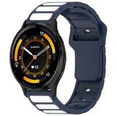 Per Garmin Watch 22mm Cinturino in silicone bicolore a forma di I (blu notte + bianco)