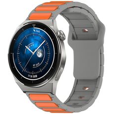 Per Huawei Watch 20mm Cinturino in silicone bicolore a forma di I (grigio + arancione)