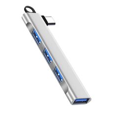Stazione di docking wireless Side Plug 4 in 1 Hub per cavi per computer multifunzionali, porta: Type-C 3.0 argento