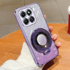 Per Honor X6b placcato gradiente glitter rotondo supporto TPU custodia per telefono (viola)