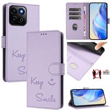 Custodia per telefono in pelle con stampa RFID Global Smile per Honor 200 Smart 5G (viola chiaro)