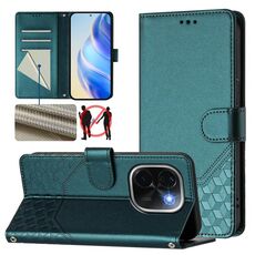For vivo iQOO Z9s Pro 5G / T3 Pro 5G India Honeycomb Embossing RFID Leather Phone Case(Peacock Green)