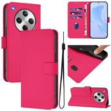 For OPPO Find X8 Skin Feel Solid Color Leather Phone Case with Lanyard(Rose Red)