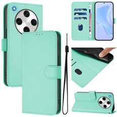 Per OPPO Find X8 Pro Custodia in pelle tinta unita con cordino (verde menta)
