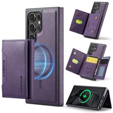 Per Samsung Galaxy S24 Ultra 5G DG.MING MAGKING-K2 Series MagSafe RFID Card Bag Custodia per telefono staccabile (viola)