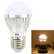 E27 3W 300 Lumens LED Ball Steep Light Bulb, Voltage:DC 12-80V(Warm White Light)