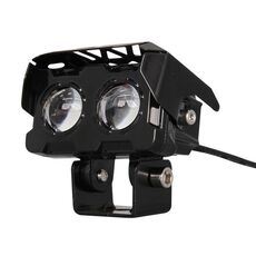 12W Motorcycle Spotlight High Bright Two Color Modified External Waterproof LED Lens Headlight(Flashing - 2 Wire)