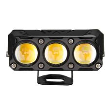 Faro per moto da 35 W, faro a LED bicolore, faro impermeabile a triplo occhio, modello: lampeggiante (2 fili)