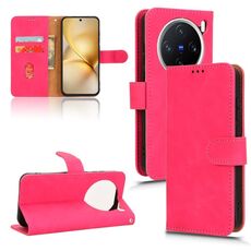 For vivo X200 Pro mini 5G Skin Feel Magnetic Flip Leather Phone Case(Rose Red)