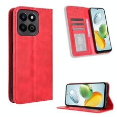Custodia per telefono in pelle con fibbia magnetica For Honor Play 60 Plus (rosso)