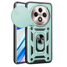 Per OPPO Reno12 F 5G Global Sliding Camera Cover Design TPU Hybrid PC Phone Case (verde menta)
