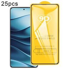 For Xiaomi Redmi Note 14 4G 25pcs 9D Full Glue Screen Tempered Glass Film