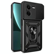 Per vivo iQOO Z9x Custodia per fotocamera scorrevole in TPU+PC (nero)