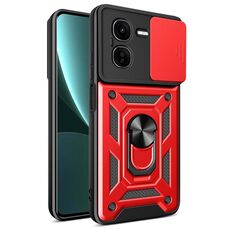 Per vivo iQOO Z9x Custodia per fotocamera scorrevole in TPU+PC (rosso)