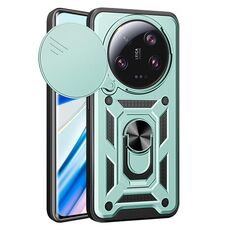 Per Xiaomi 13 Ultra Custodia per fotocamera scorrevole TPU Hybrid PC Phone Case (verde menta)
