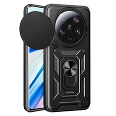 Per Xiaomi 13 Ultra Custodia per fotocamera scorrevole TPU Hybrid PC Phone Case (Nero)