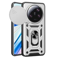 Per Xiaomi 13 Ultra Custodia per fotocamera scorrevole TPU Hybrid PC Phone Case (Argento)