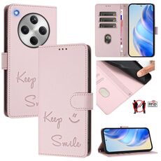 For OPPO Find X8 Smile Embossing RFID Leather Phone Case(Pink)
