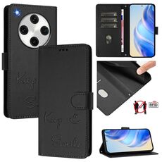 For OPPO Find X8 Pro Smile Embossing RFID Leather Phone Case(Black)