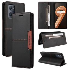 For Realme 9i GQUTROBE G01 RFID Anti-theft Leather Phone Case(Black)