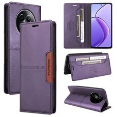 For Realme 12 5G / 12 Lite GQUTROBE G01 RFID Anti-theft Leather Phone Case(Purple)