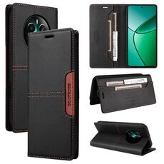For Realme 12+ GQUTROBE G01 RFID Anti-theft Leather Phone Case(Black)