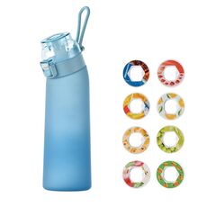 700ml Sports Water Bottle Tritan BPA Free Fruit Scent Water Cup With 8 Fragrance Rings(Blue)