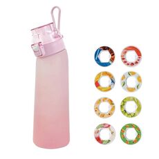 700ml Sports Water Bottle Tritan BPA Free Fruit Scent Water Cup With 8 Fragrance Rings(Pink)