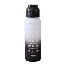 1000ml Large Capacity Tritan Water Mug Gradient Color Outdoor Sports Water Bottle(White Black)