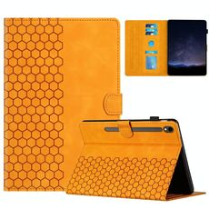 Per Samsung Galaxy Tab S9 / S9 FE Custodia per tablet intelligente in pelle goffrata a nido d'ape (giallo)