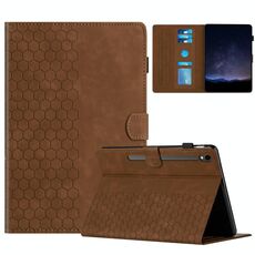 Per Samsung Galaxy Tab S9 / S9 FE Custodia per tablet intelligente in pelle goffrata a nido d'ape (marrone)