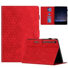 Per Samsung Galaxy Tab S9 / S9 FE Custodia per tablet intelligente in pelle goffrata a nido d'ape (rosso)