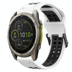Per Garmin Fenix ​​8 MIP 47mm cinturino in silicone bicolore con fibbia inversa da 22mm (bianco+nero)