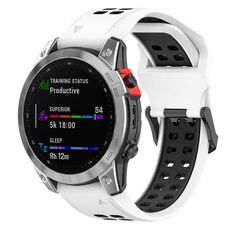 Per Garmin Enduro 2 cinturino in silicone bicolore con fibbia inversa da 26 mm (bianco+nero)