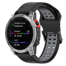 Per Garmin Enduro 2 cinturino in silicone bicolore con fibbia inversa da 26 mm (nero + grigio)