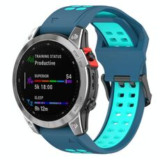 Per Garmin Enduro 2 cinturino in silicone bicolore con fibbia inversa da 26 mm (blu + paperella d'acqua)