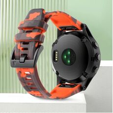 Per Garmin Fenix ​​8 AMOLED 47mm Camouflage 22mm Cinturino in silicone (mimetico arancione)