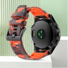 Per Garmin Fenix ​​8 MIP 47mm Camouflage 22mm Cinturino in silicone (mimetico arancione)