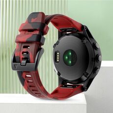 Per Garmin Fenix ​​8 MIP 47mm Camouflage 22mm Cinturino in silicone (rosso mimetico)