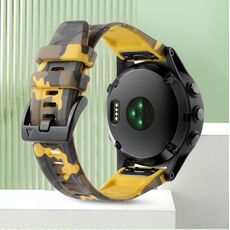 Per Garmin Fenix ​​8 MIP 47mm Camouflage 22mm Cinturino in silicone (giallo mimetico)