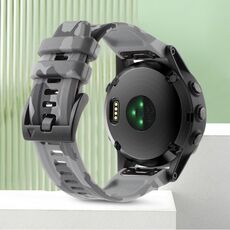 Per Garmin Fenix ​​8 MIP 47mm Camouflage 22mm Cinturino in silicone (grigio mimetico)