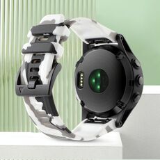 Per Garmin Fenix ​​E 47mm Camouflage 22mm Cinturino in silicone (bianco mimetico)