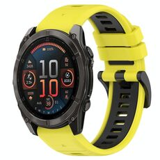 Per Garmin Fenix ​​8 AMOLED 47mm Sportivo Cinturino in silicone bicolore 22mm (giallo+nero)