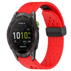 Per Garmin Enduro 3 Hole Folding Buckle 26mm Cinturino in silicone (rosso)